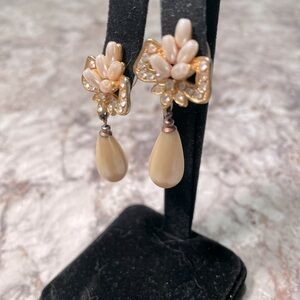 Elegant Pearl and Gold Drop Earrings